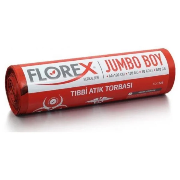 Florex Tıbbi Atık Jumbo Boy Çöp Poşeti 10'lu 10 Adet - Görsel 4