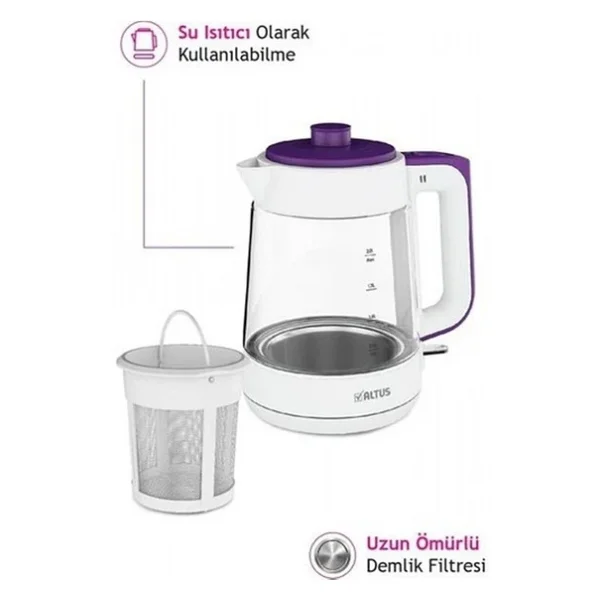 Altus Al 796 B 1900 W Beyaz Cam Çay Makinesi - Görsel 4