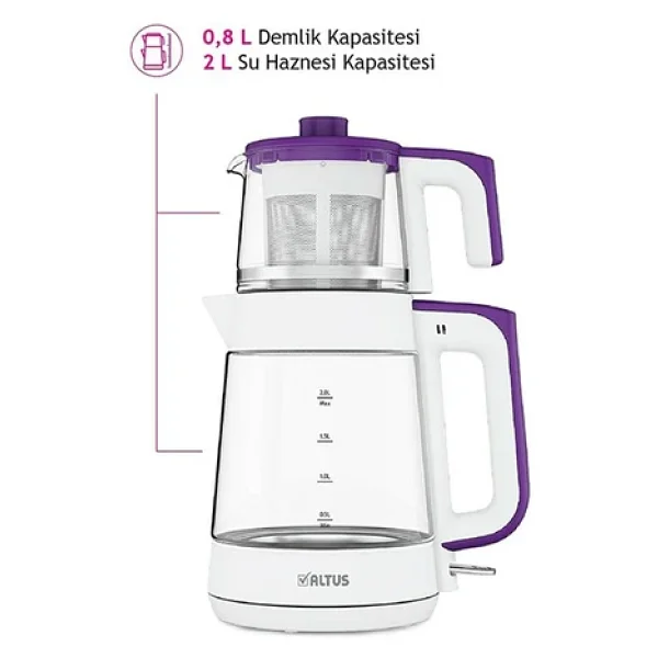 Altus Al 796 B 1900 W Beyaz Cam Çay Makinesi - Görsel 5