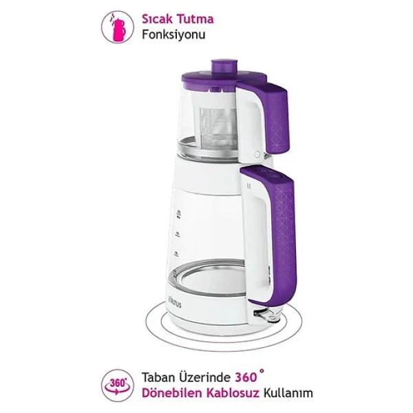 Altus Al 796 B 1900 W Beyaz Cam Çay Makinesi - Görsel 7