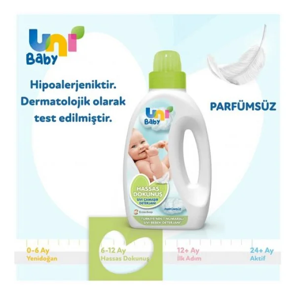 Uni Baby Hassas Dokunuş Sıvı Çamaşır Deterjanı 1500 Ml 2 Adet - Görsel 6