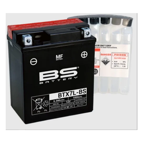 Bs Btx7l-Bs Mf 12 V 6.3 Ah 100 A En Motosiklet Aküsü - Görsel 4