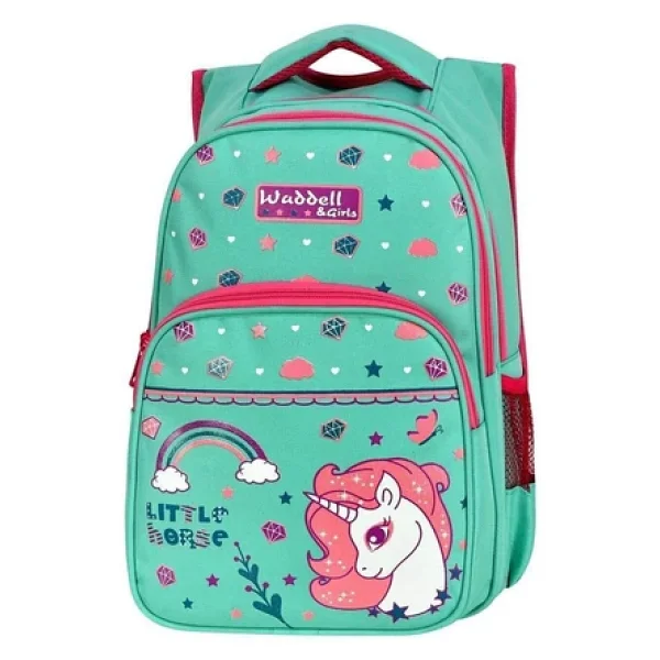 Waddell 3003 Little Horse Yeşil Beslenme + İlkokul Sırt Çantası - Görsel 5