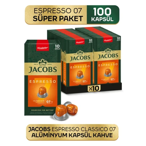 Jacobs Espresso 7 Classico Kapsül Kahve 10'lu 10 Adet - Görsel 3