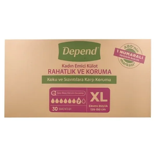 Depend Emici Külot Kadın Ekstra Büyük Boy XL 30'lu 3 Adet Hasta Bezi - Görsel 3