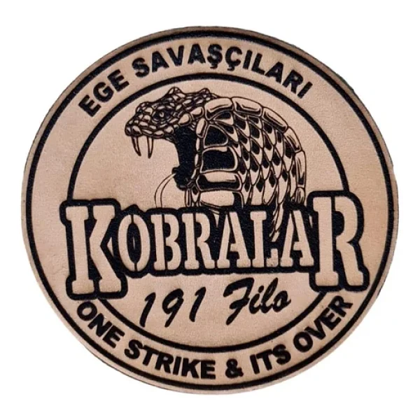 191 Filo Ege Savaşçıları Deri Peç - Arma - Askeri Patch - Görsel 3