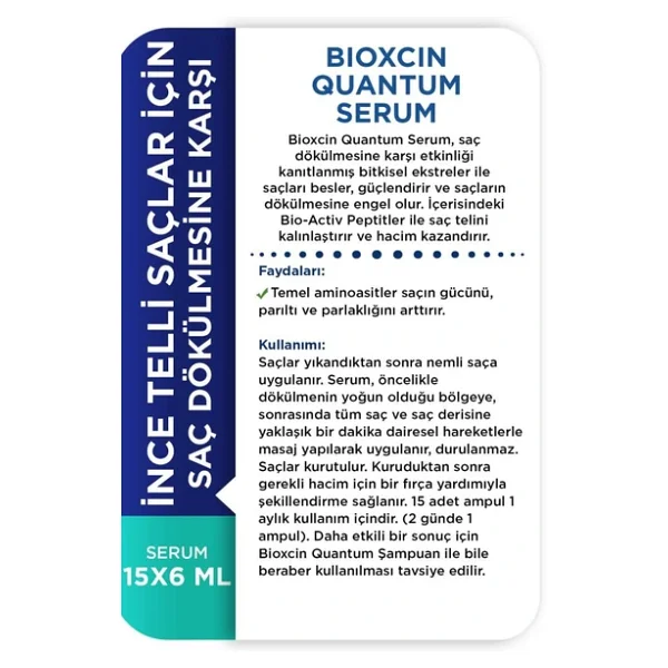 Bioxcin Quantum Bio-Activ 15x6 Ml Saç Serumu - Görsel 3