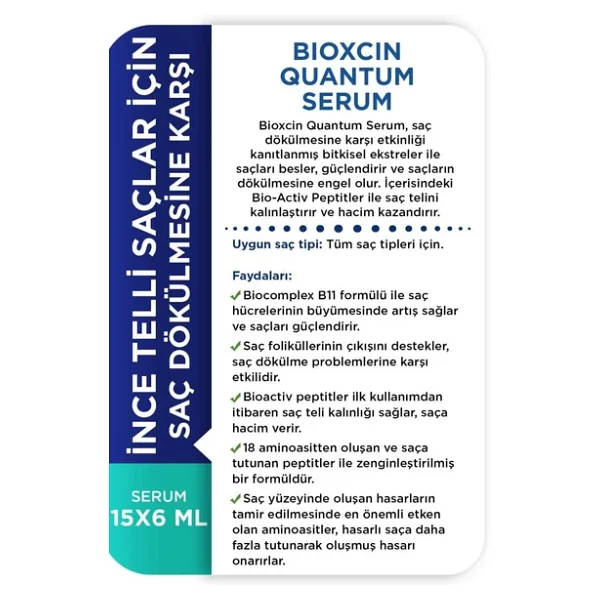Bioxcin Quantum Bio-Activ 15x6 Ml Saç Serumu - Görsel 2