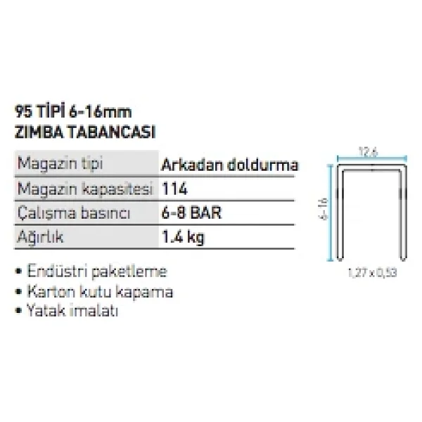 Bea 95/16-418 Havalı Zımba Çakma Tabancası - Görsel 2