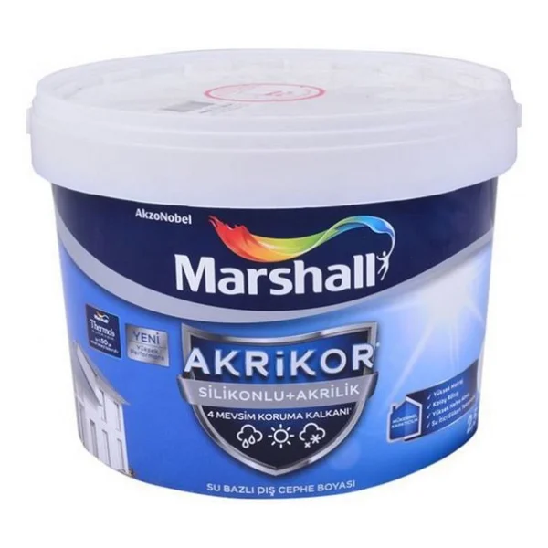 Marshall Akrikor Silikonlu Akrilik 2.5 Lt Dış Cephe Boyası - Görsel 3