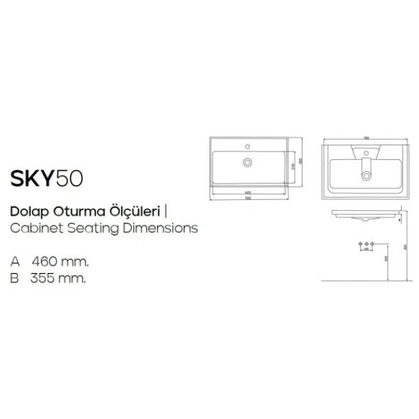 Karen Banyo Sky 50x38 Lavabo - Görsel 5