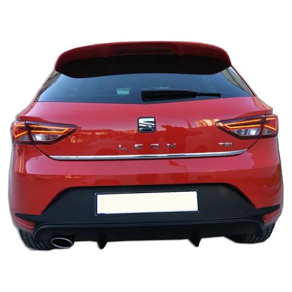 Seat Leon Mk3 - 5f 2013 - 2016 Style Uyumlu Arka Tampon Eki - Difüzör (Plastik) - Görsel 3