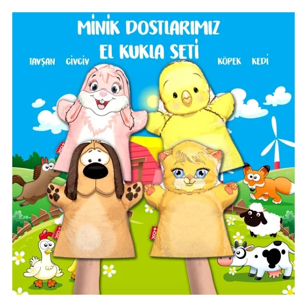 Tox Minik Dostlarımız 4 Parça El Kukla Seti - Görsel 4