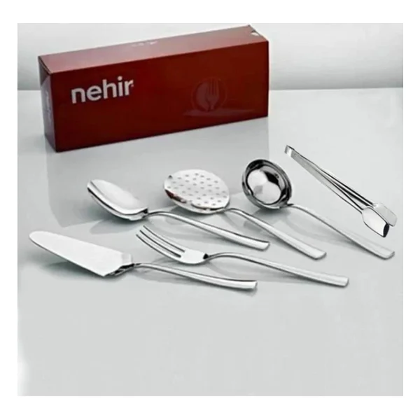 Nehir Sahra 6 Parça Çelik Servis Seti - Görsel 3