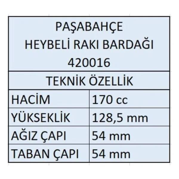 Paşabahçe Heybeli 420016 12'li Rakı Bardağı - Görsel 6