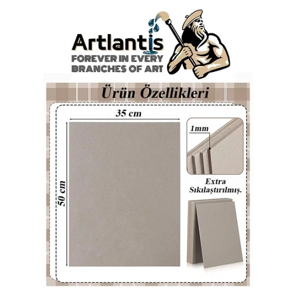 Mukavva Gri 1 Mm 35x50 Cm 5 Adet Sert Karton Ekstra Sıkıştırılmış 35x50 Mukavva Gri Renkli 5 Adet - Görsel 5