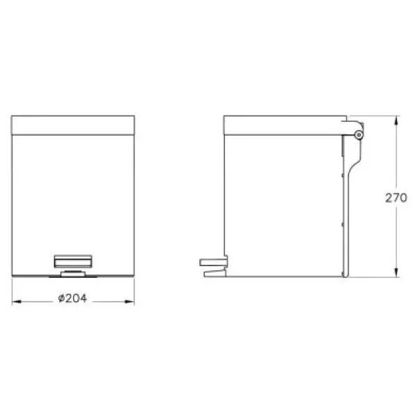 Vitra A44154 Base 100 5 Lt Krom Banyo Çöp Kovası - Görsel 4
