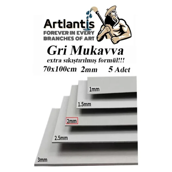 Mukavva Gri 2 Mm 70x100 Cm 5 Adet Sert Karton Ekstra Sıkıştırılmış 70x100 Mukavva Gri Renkli 5 Adet - Görsel 3