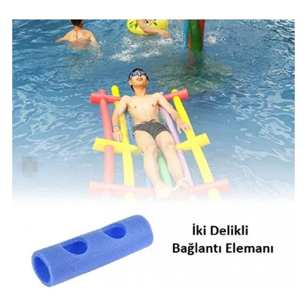 Havuz Makarnası Bağlantısı, Yüzme Makarnası Konnektörü İki Delikli - Görsel 3