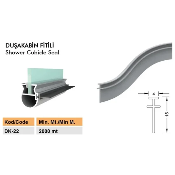 Contacall Duşakabin Cam Fitili Duşa Kabin Plaksi Fitili Şeffaf 10 Metre - Görsel 8