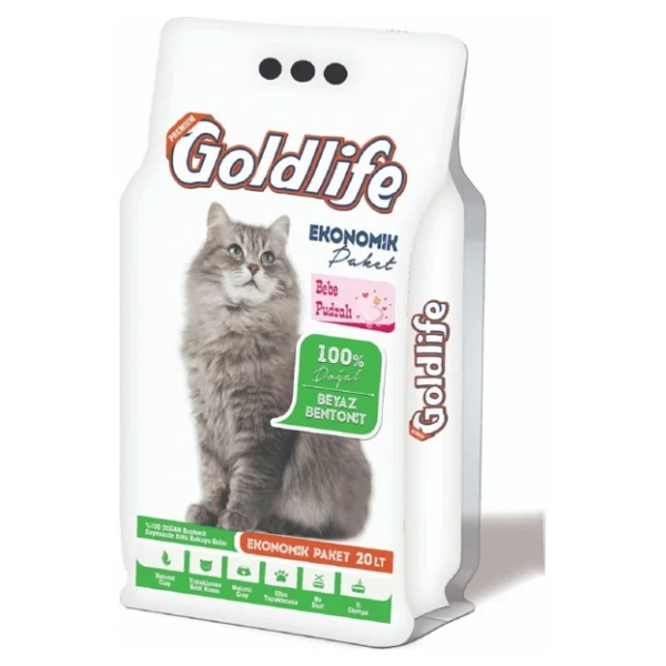 Goldlife Bebek Pudrası Kokulu 20 Lt Bentonit Kedi Kumu - Görsel 4