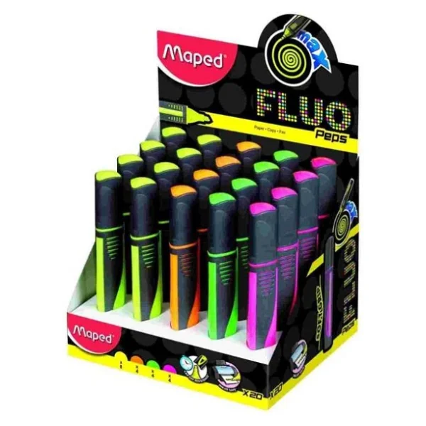 Maped Fosforlu Kalem Fluo Paps 5 Renk Fosforlu İşaretleme Kalemi ( 24 Lü Paket) - Görsel 3