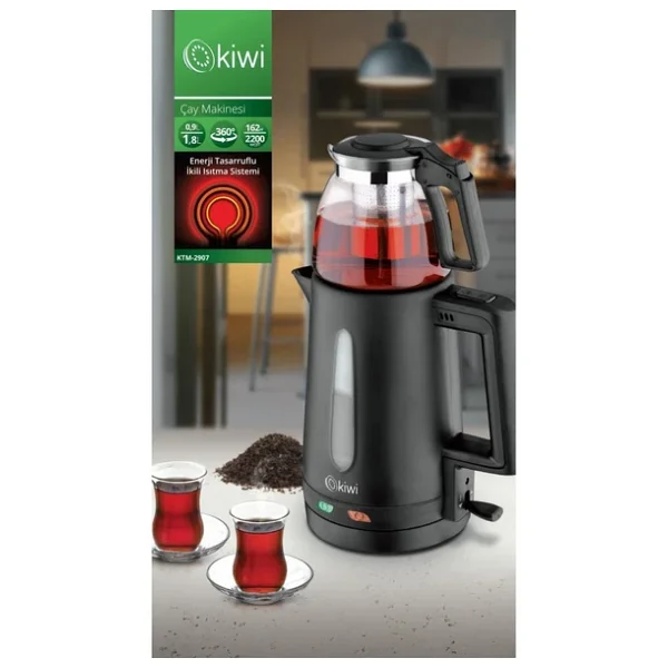 Kiwi Ktm-2907 2200 W Cam Demlikli Çay Makinesi - Görsel 3