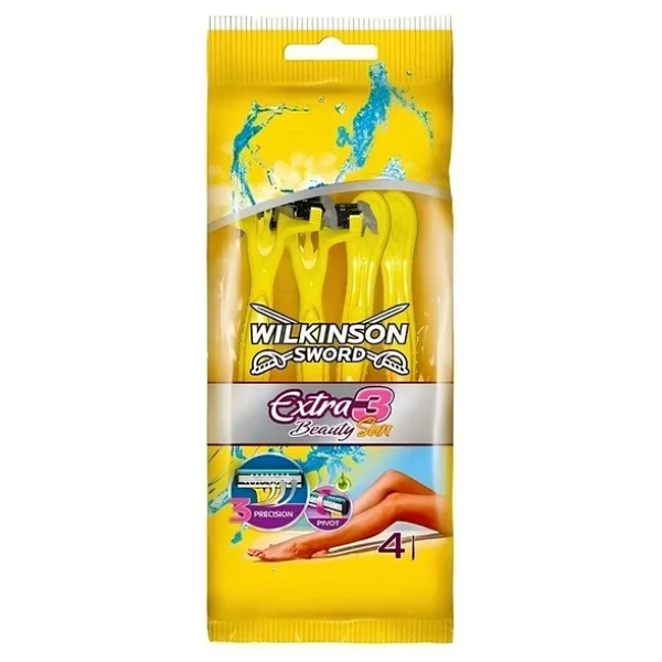 Wilkinson Sword Extra 3 Beauty Sun - Oynar Başlıklı Kullan At Tıraş Bıçağı 4'lü Paket - Görsel 6