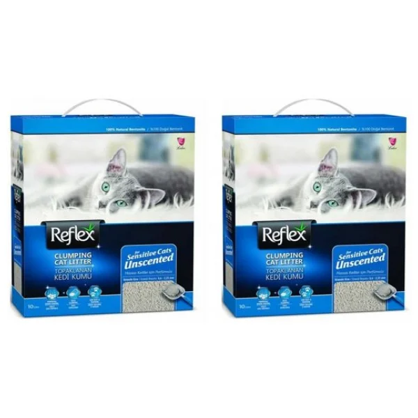 Reflex Sensitive Kokusuz 10 Lt 2'li Topaklanan Kedi Kumu - Görsel 3
