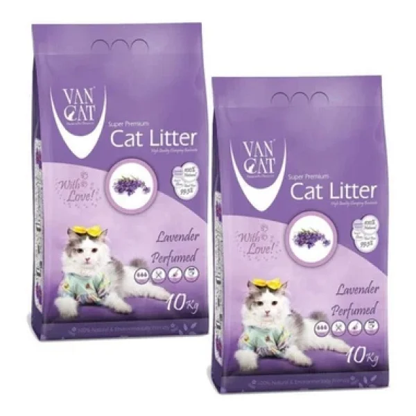 Vancat Lavanta Kokulu 10 Kg/11.8 Lt 2'li İnce Taneli Bentonit Kedi Kumu - Görsel 4