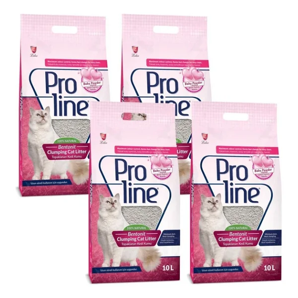 Proline Bebek Pudrası Kokulu 10 Lt 4'lü Bentonit Kedi Kumu - Görsel 4