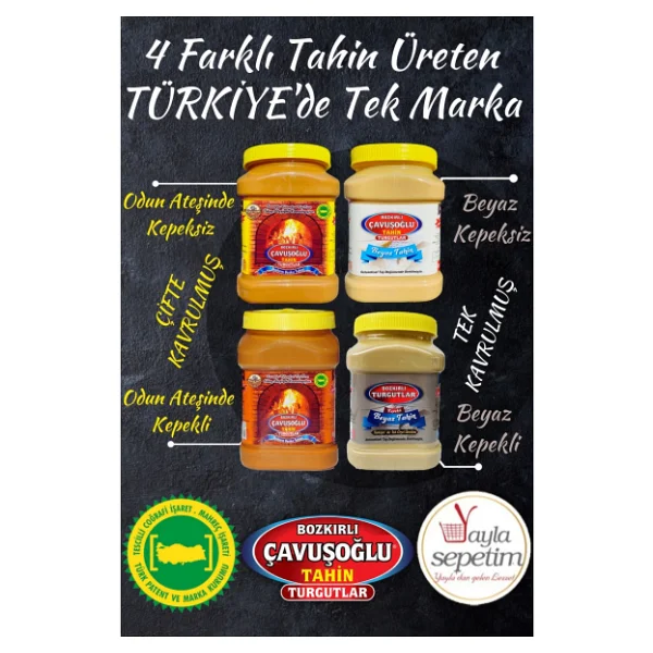 Bozkırlı Çavuşoğlu Odun Ateşinde Kepeksiz Bozkır Tahini 930g X 4 - Görsel 3