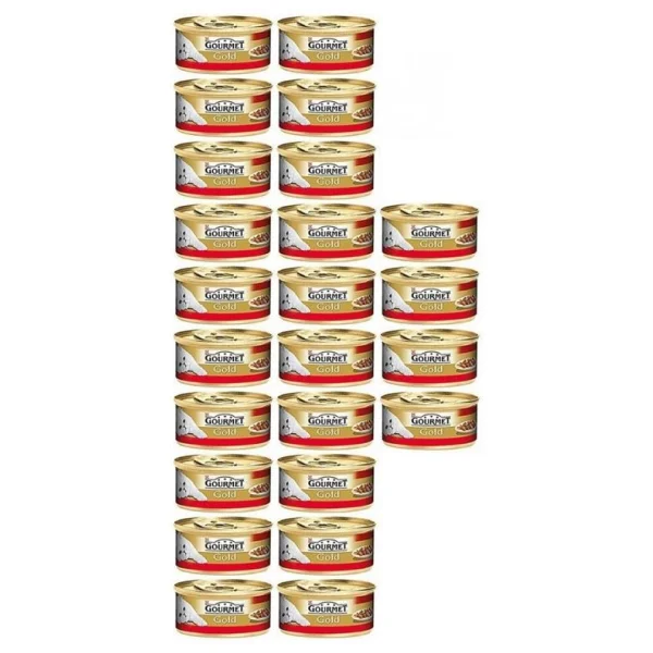 Gourmet Gold Soslu Parça Sığır Etli 85 Gr 24'lü Yetişkin Konserve Kedi Maması - Görsel 4