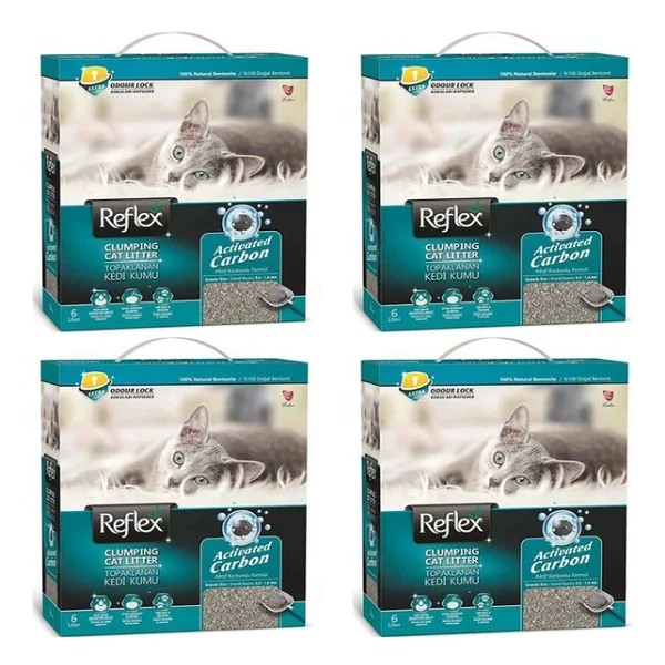 Reflex Aktif Karbonlu 6 Lt 4'lü Topaklanan Kedi Kumu - Görsel 6