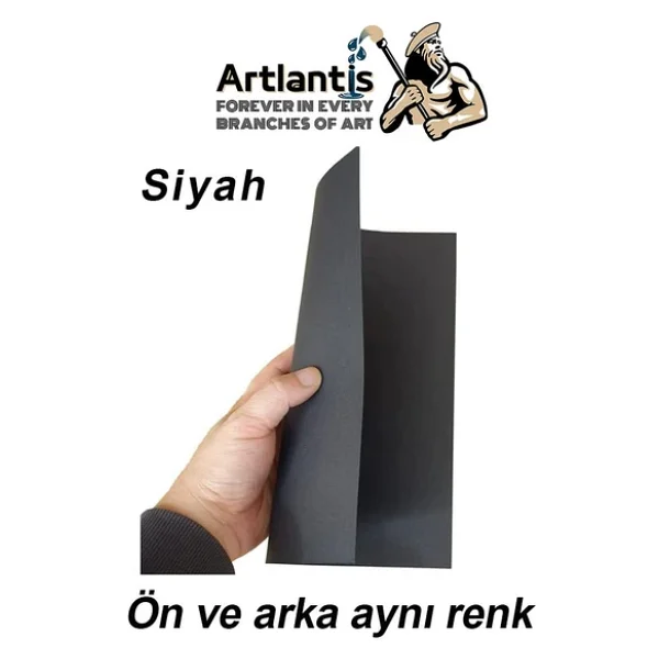 Siyah Fon Kartonu 50x70 Cm 120 Gr 5 Adet 50x70 Fon Kartonu Hamurundan Boyama Orjinal Tam Siyah Renk - Görsel 3
