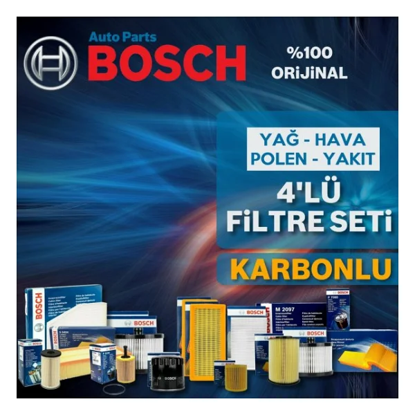 Bosch Ford Focus 1.6 Filtre Bakım Seti 1998-2004 4lü Karbonlu - Görsel 3