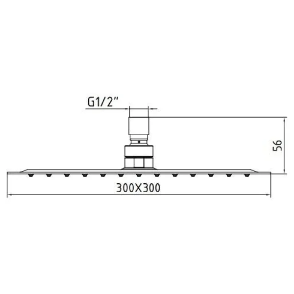 E.C.A. 102145013 İnce Kare 300 X 300 Mm Duş Başlığı - Görsel 5