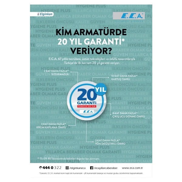 E.C.A. 102108860 Delta Yüksek Tip Lavabo Bataryası - Görsel 6