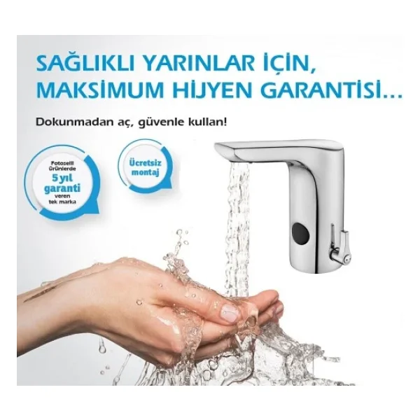 E.C.A. 108108052 Luna Elektrikli Fotoselli Lavabo Bataryası - Görsel 6