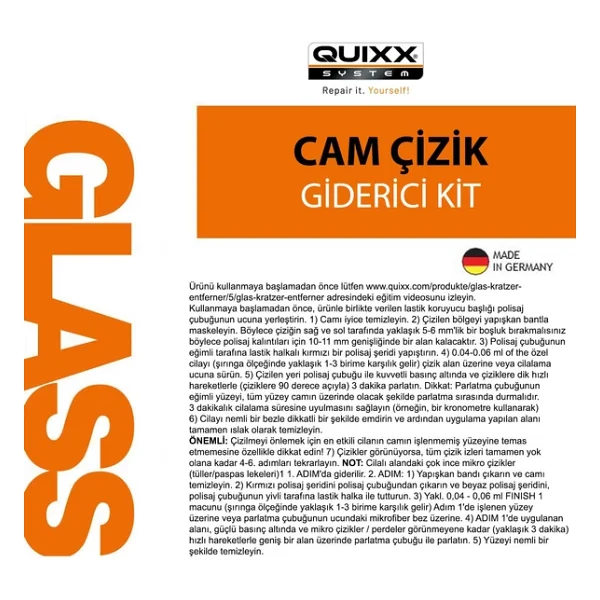 Quıxx Cam Çizik Giderici Set - Görsel 6