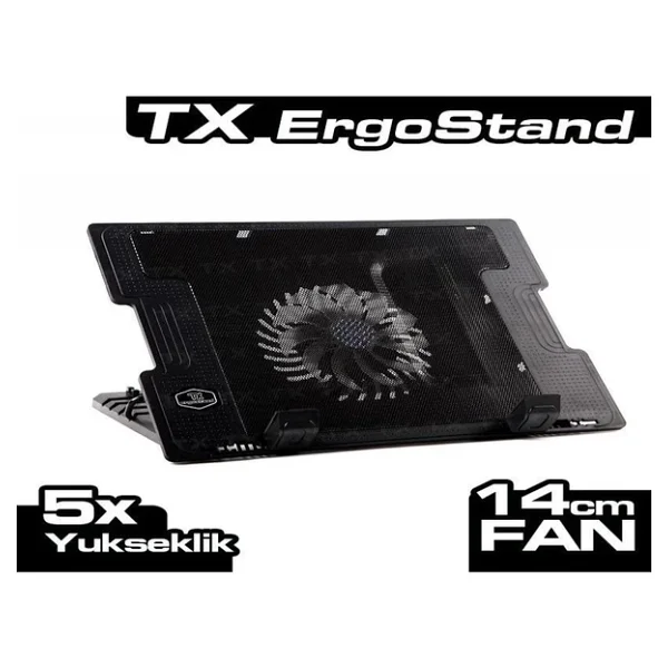 Tx Ergostand Txacnbergst 1 LED Fanlı USB 2.0 9"-17" Laptop Soğutucu - Görsel 8