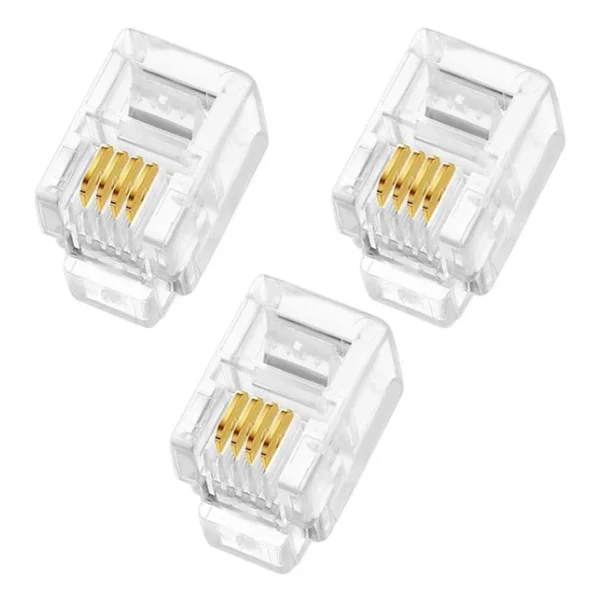 Powermaster Rj9 4p/4c İnce Telefon Soketi ( 100lük Paket)( Ahize Kablosu Soketi) - Görsel 4