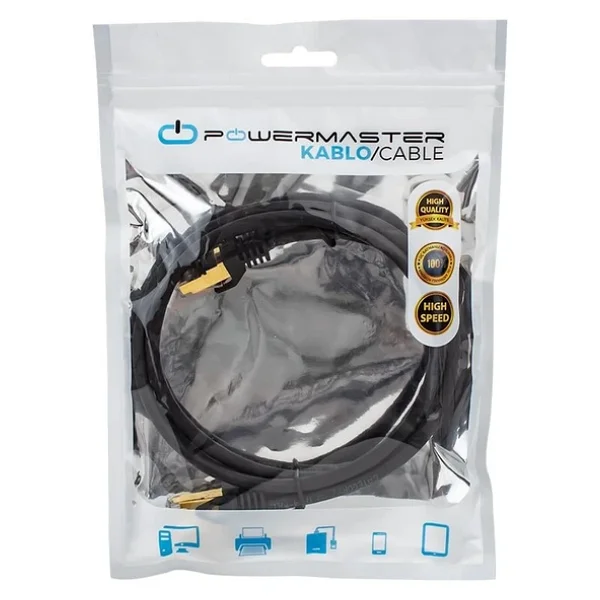 Powermaster Cat7 Ethernet Kablo 1 Metre İnternet Kablosu Hazır Kablo Yüksek Kaliteli - Görsel 3
