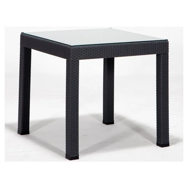 Sandalie Rattan 80x80 Camlı Antrasit Masa - Bahçe&Balkon&Teras - Görsel 3