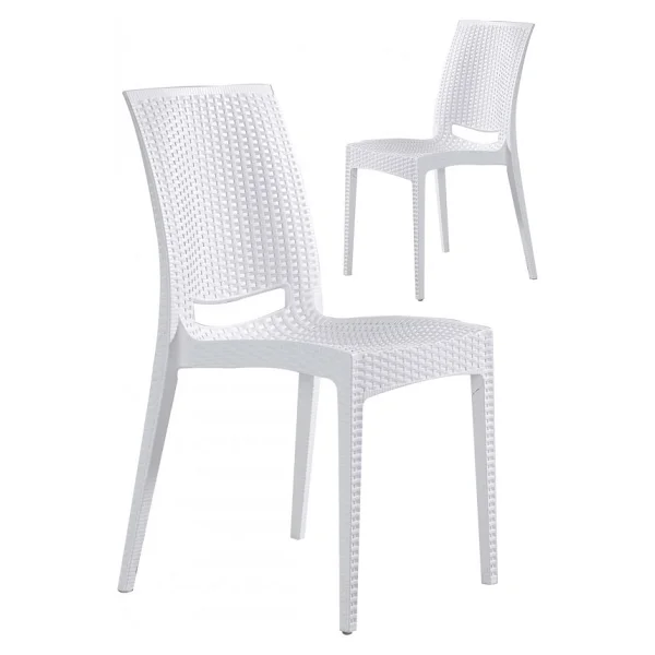 Sandalie 2 Adet Rattan Beyaz Sandalye / Balkon-Bahçe-Teras - Görsel 5