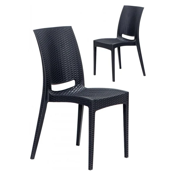 Sandalie 2 Adet Rattan Antrasit Sandalye / Balkon-Bahçe-Teras - Görsel 4
