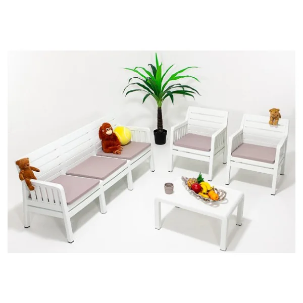 Sandalie Lara 3 1 1 S Bahçe Takımı Balkon - Bahçe - Teras Mobilyası / Beyaz - Görsel 3