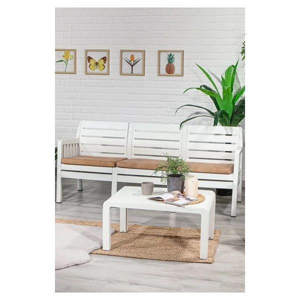 Sandalie Lara 3 1 1 S Bahçe Takımı Balkon - Bahçe - Teras Mobilyası / Beyaz - Görsel 4