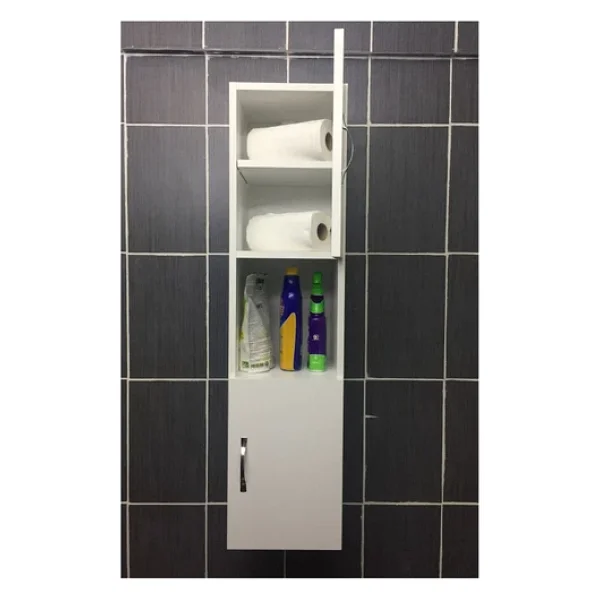 Irmak Mobilya 2 Kapaklı Bölmeli Banyo Asma Boy Dolabı Çok Amaçlı Duvara Monteli Dolap - Görsel 7