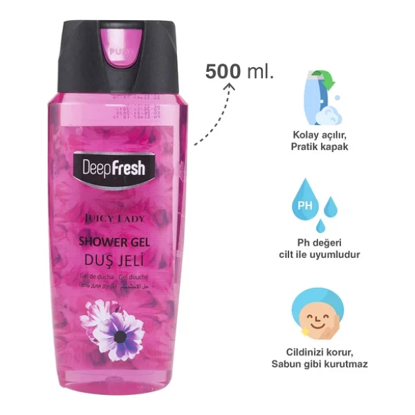 Deep Fresh Juicy Lady 500 Ml Duş Jeli - Görsel 7